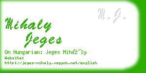 mihaly jeges business card